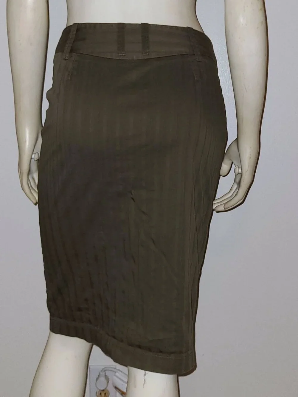 MORBID THREADS Pinstripe Zip Alt Y2K Pencil Skirt, Size 3